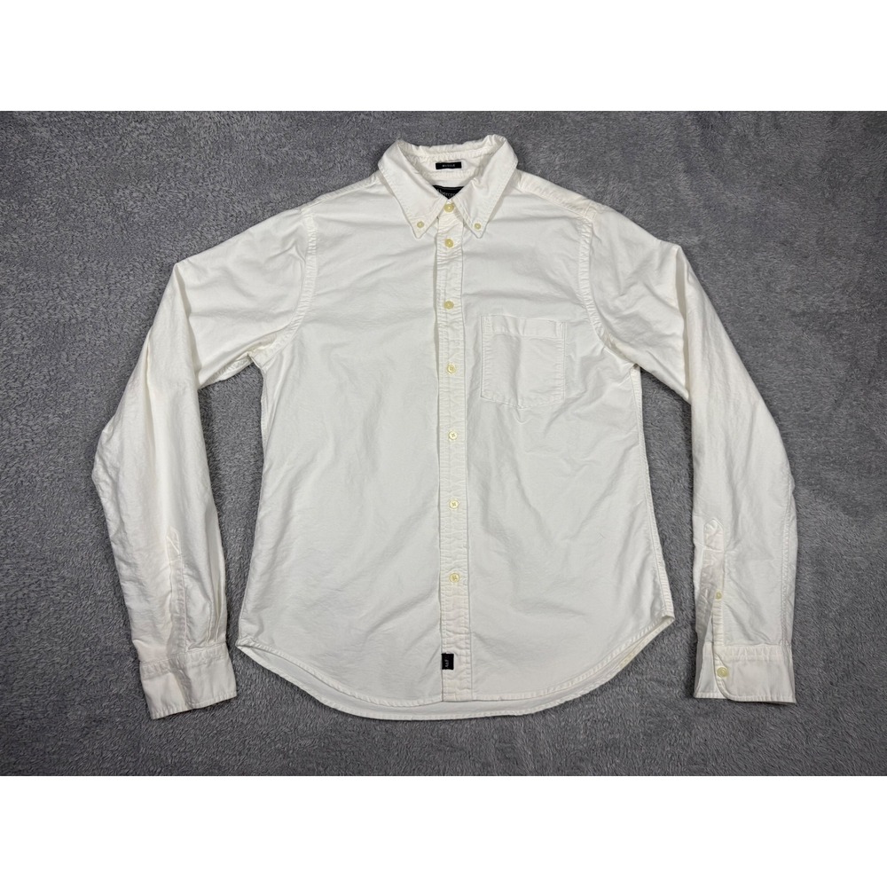 Abercrombie‎ & Fitch Button Down Mens Large White y2k Muscle Fit Oxford Shirt